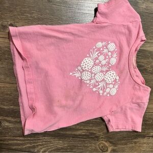 Pink Kids' T-Shirt with Heart Design